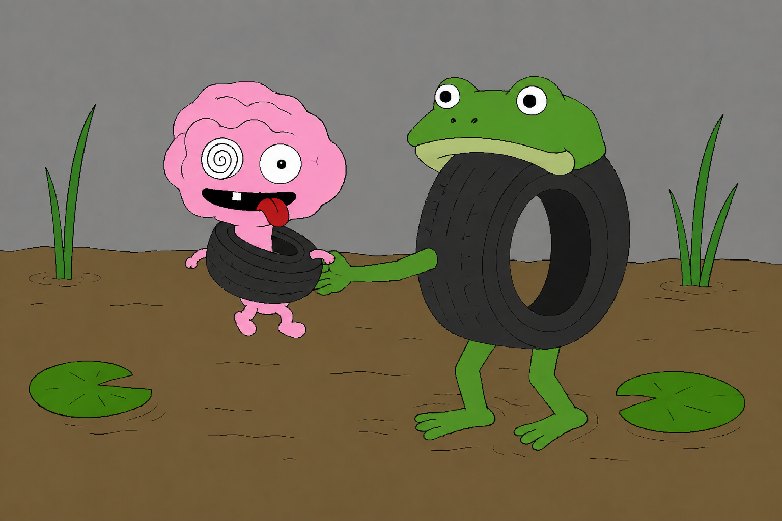 tire delivered to frog