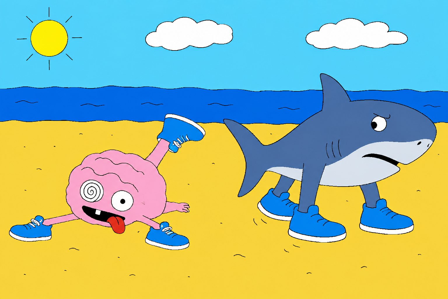 rot meets shark. shark unimpressed.