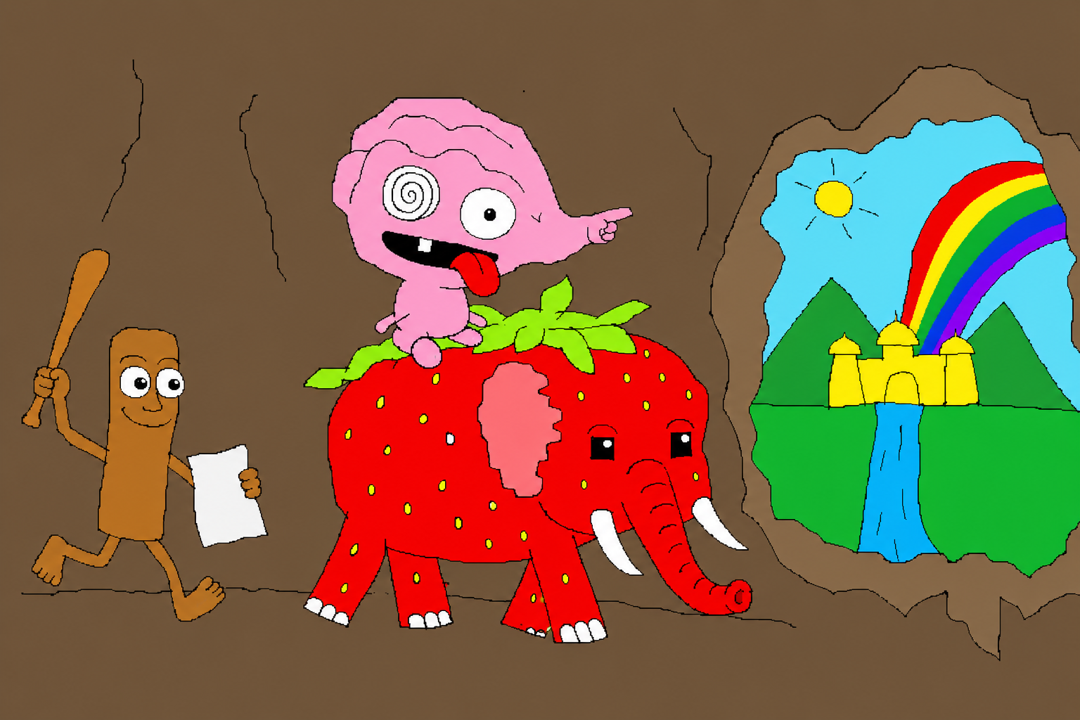 rot rides the strawberry elephant